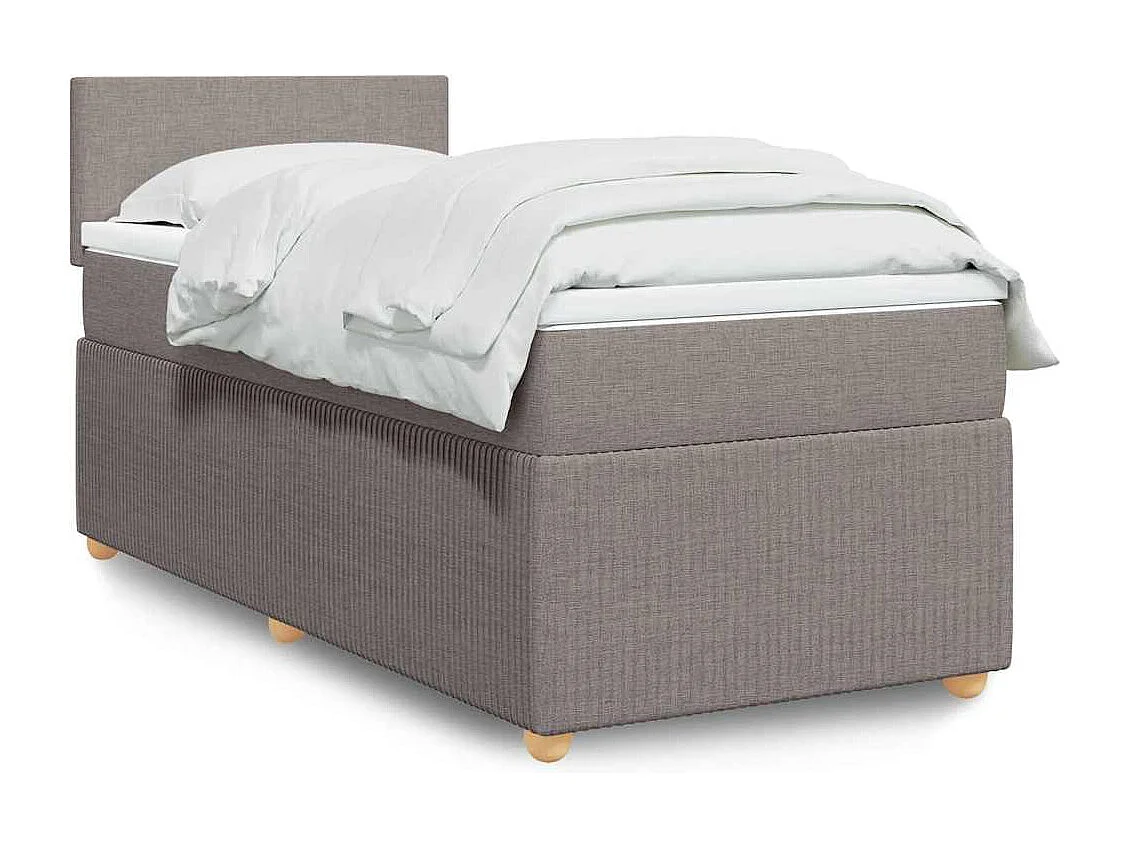 Boxspring met matras stof taupe 90x190 cm