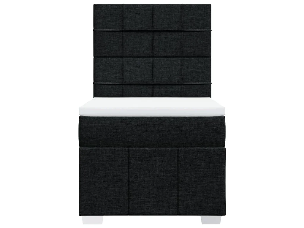 Giroletto a Molle con Materasso Nero 90x190 cm in Tessuto