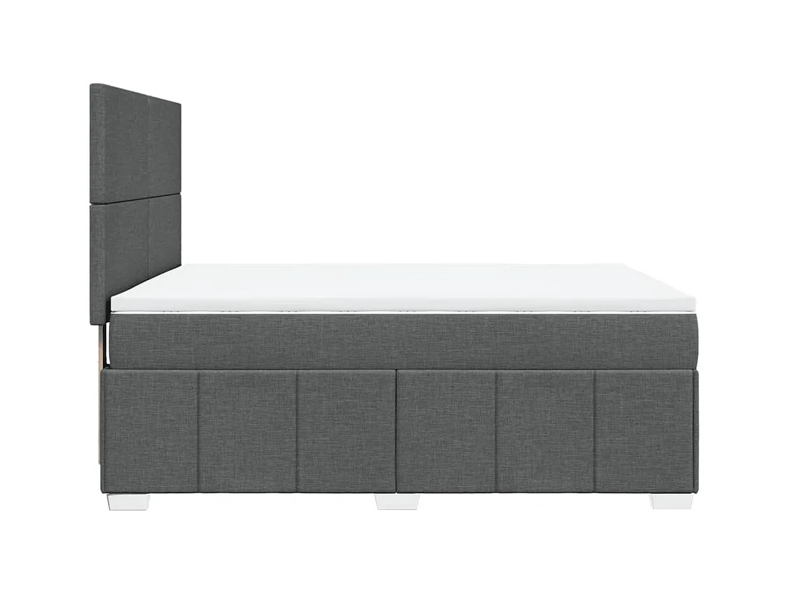 Sommier à lattes de lit avec matelas Gris foncé 160x200cm Tissu