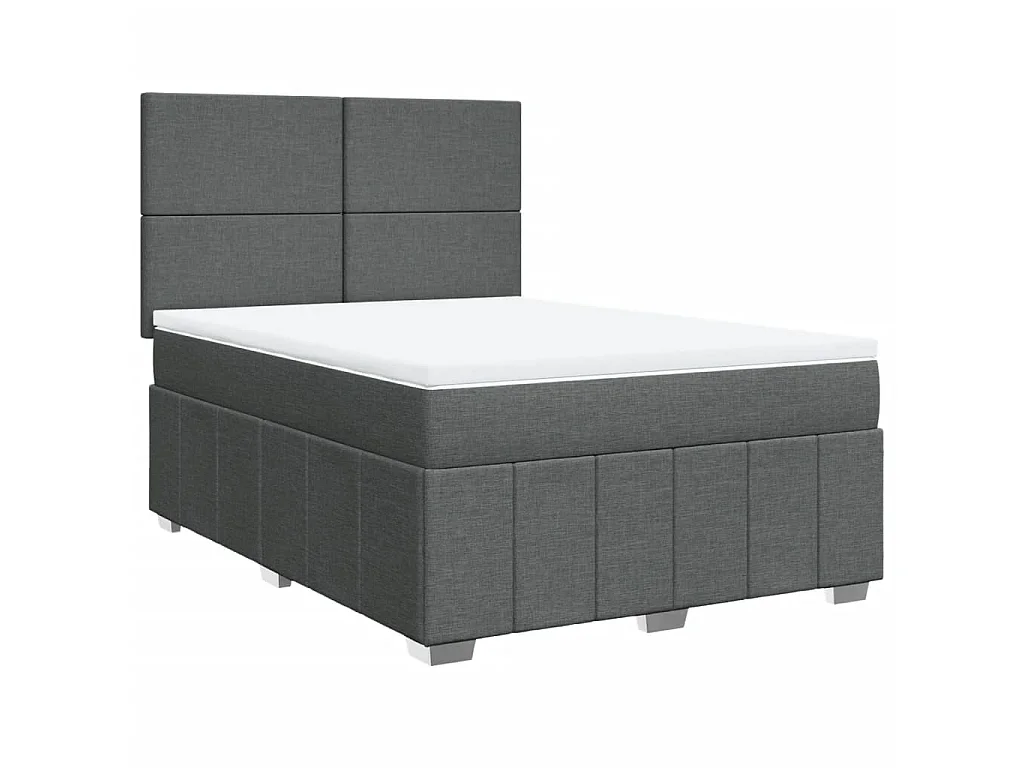 Boxspringbett mit Matratze Dunkelgrau 160x200 cm Stoff