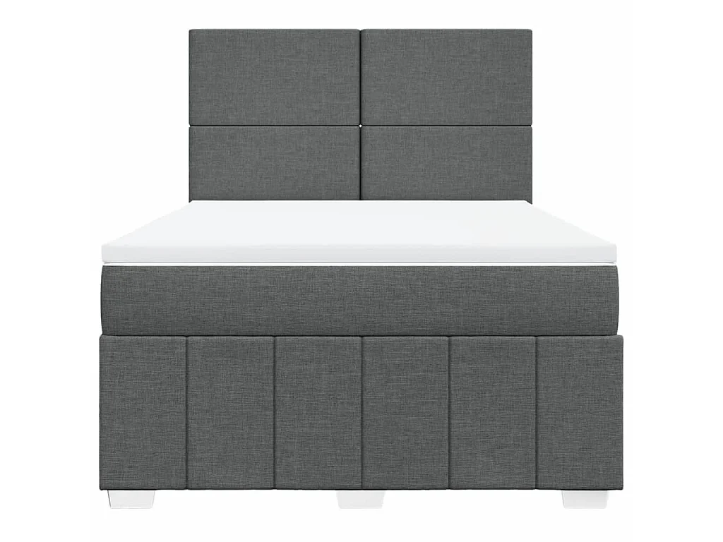 Boxspringbett mit Matratze Dunkelgrau 160x200 cm Stoff