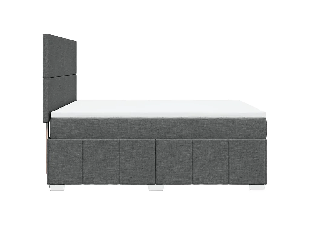 Boxspringbett mit Matratze Dunkelgrau 160x200 cm Stoff