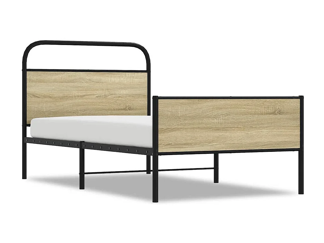 Bettgestell ohne Matratze 100x190 cm Sonoma-Eiche Holzwerkstoff