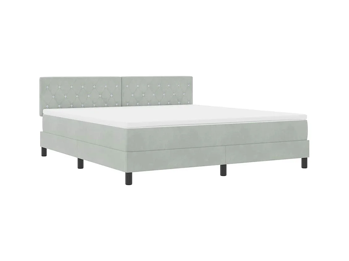 Letto a Molle con Materasso Grigio chiaro 180 x 200 cm Tessuto
