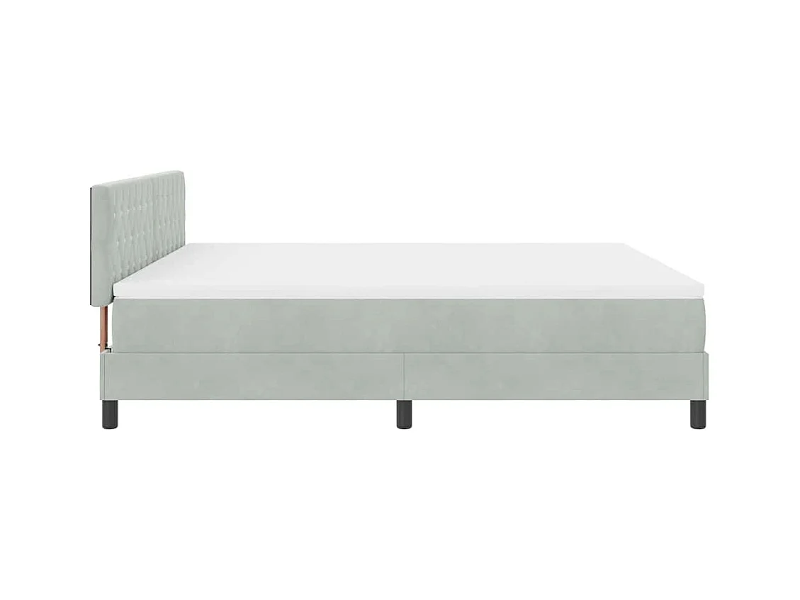 Letto a Molle con Materasso Grigio chiaro 180 x 200 cm Tessuto