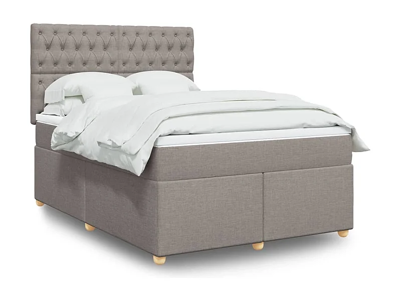 Boxspringbett mit Matratze Taupe 140x200 cm Stoff