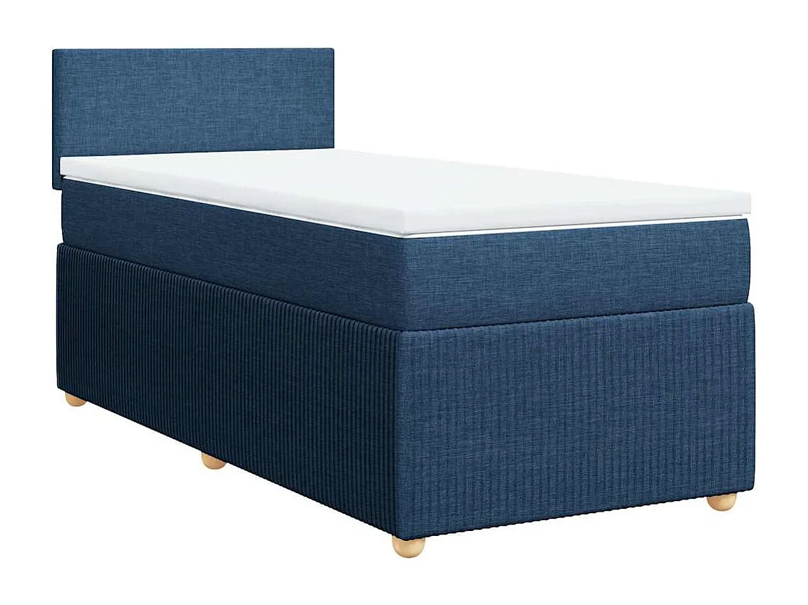 Boxspringbett mit Matratze Blau 100x200 cm Stoff