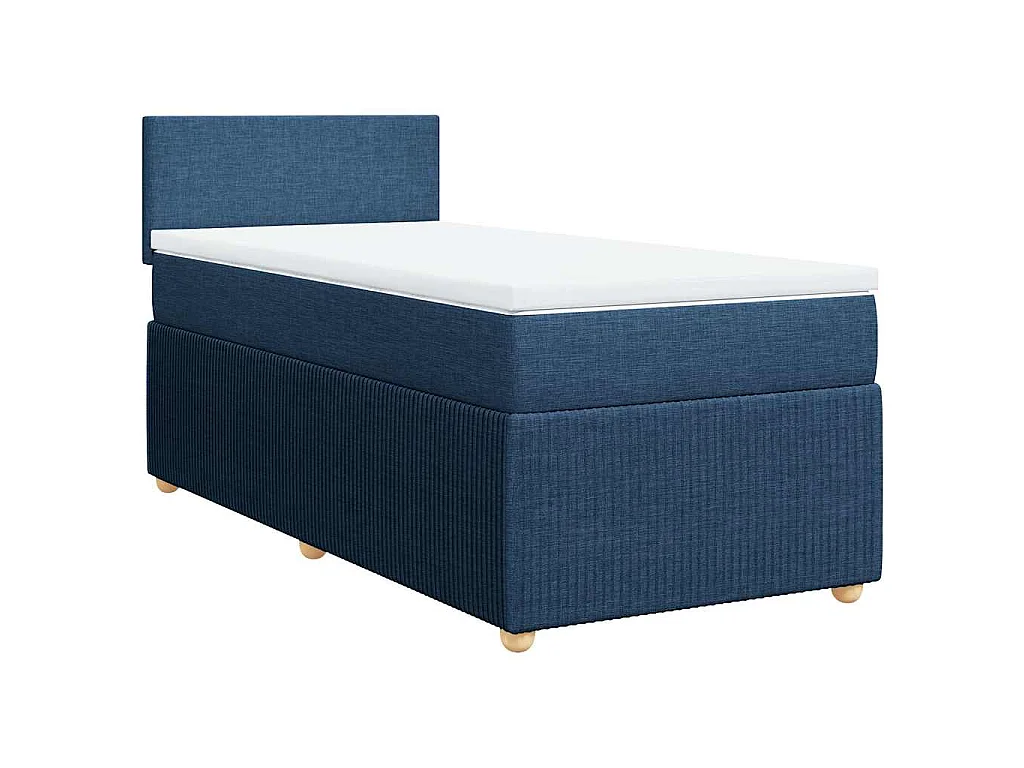 Cama com molas/colchão 100x200 cm tecido azul