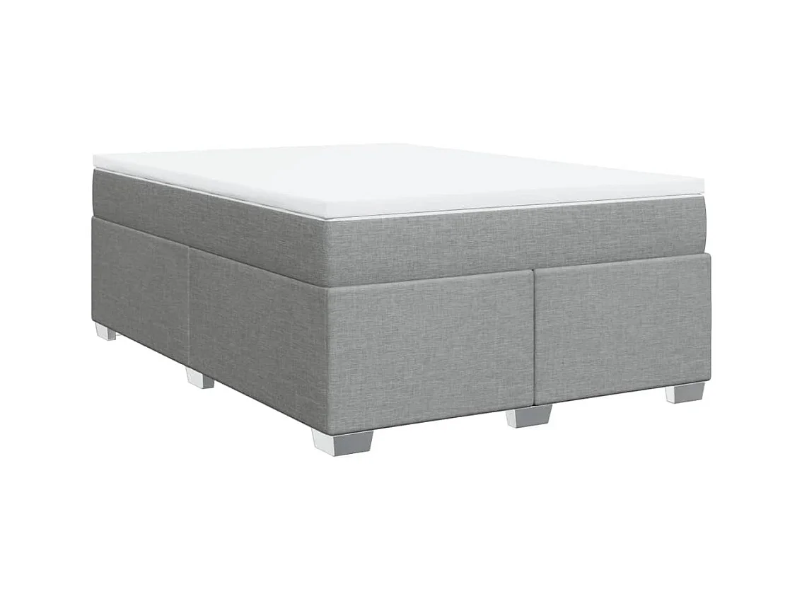 Sommier à lattes de lit avec matelas Gris clair 160x200cm Tissu