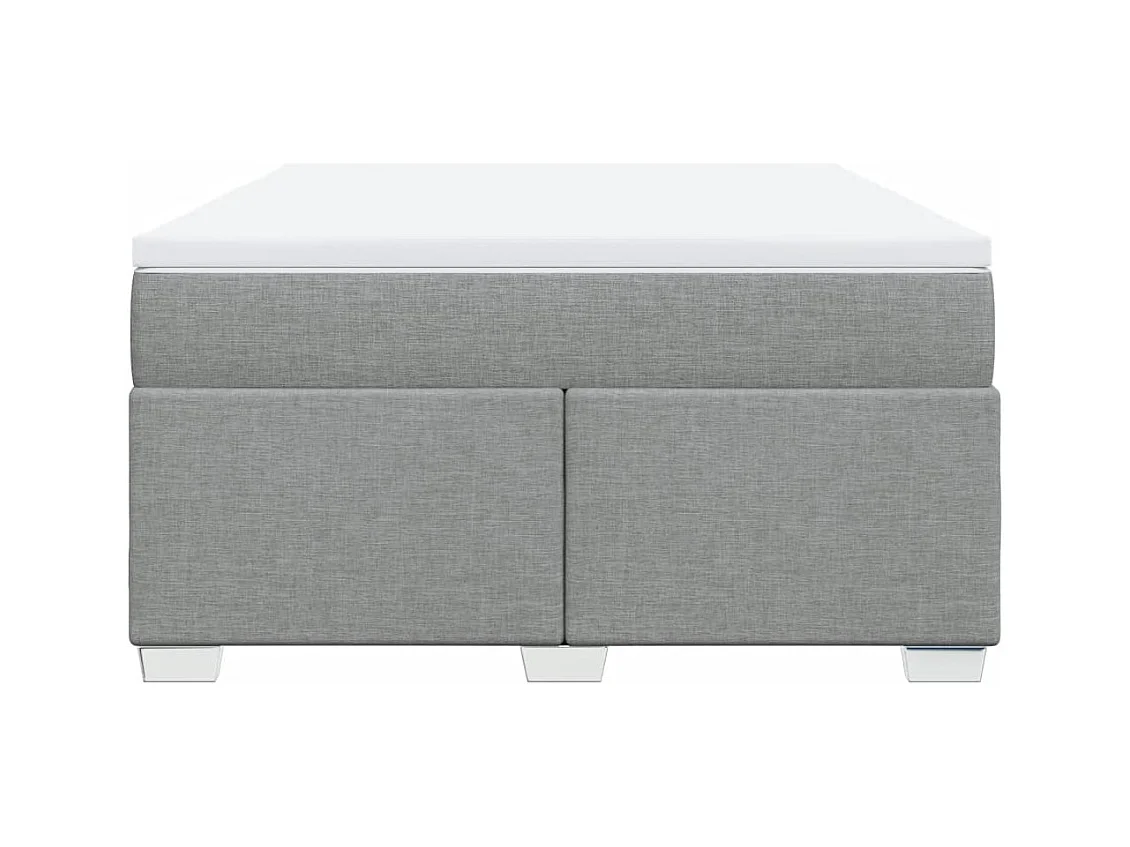 Sommier à lattes de lit avec matelas Gris clair 160x200cm Tissu