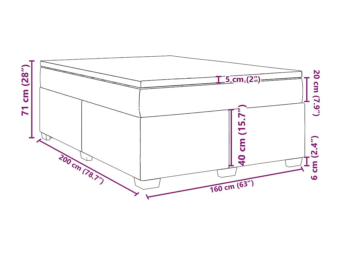 Sommier à lattes de lit avec matelas Gris clair 160x200cm Tissu