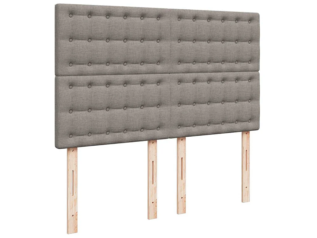 Ottoman bed met matras en LED's 140x200cm stof taupe