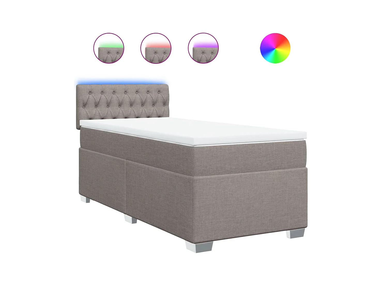 Giroletto a Molle con Materasso Tortora 90x200 cm inTessuto