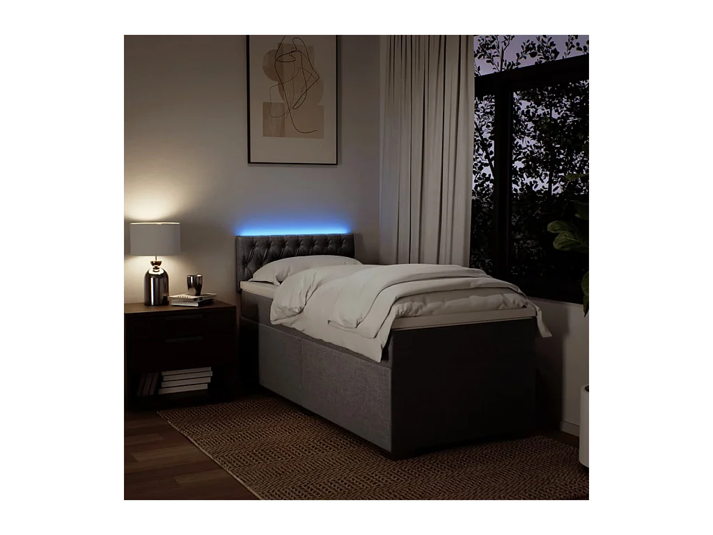 Giroletto a Molle con Materasso Tortora 90x200 cm inTessuto