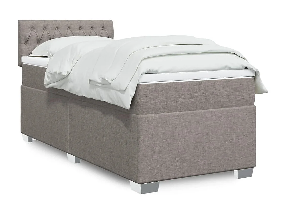 Sommier à lattes de lit avec matelas Taupe 90x200 cm Tissu