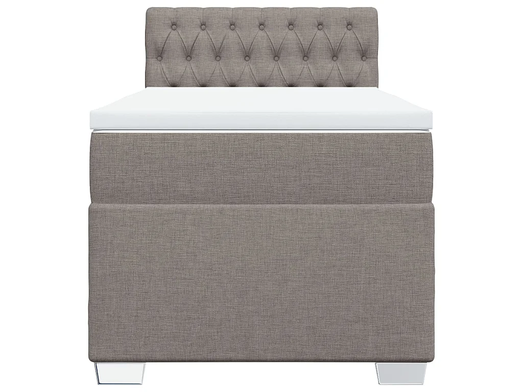 Sommier à lattes de lit avec matelas Taupe 90x200 cm Tissu