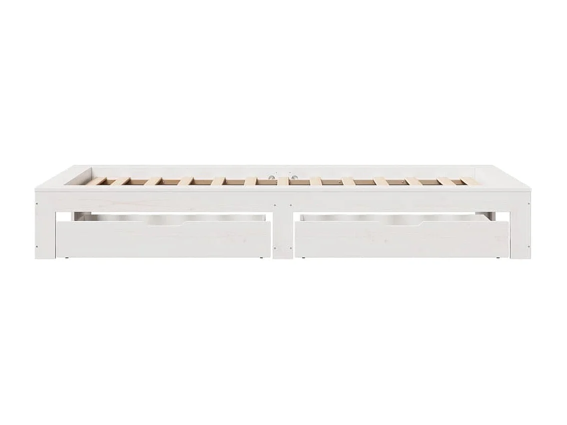 Cadre de lit sans matelas blanc 90x200 cm bois de pin massif