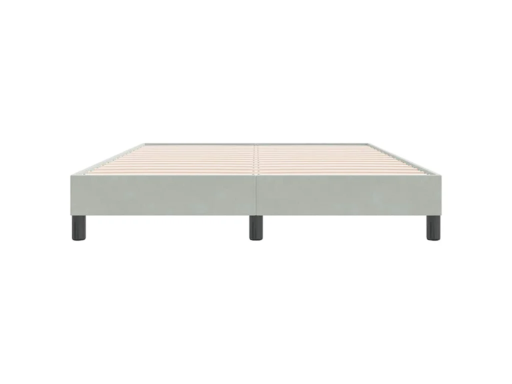 Cama com molas sem colchão 160x220 cm veludo cinzento-claro
