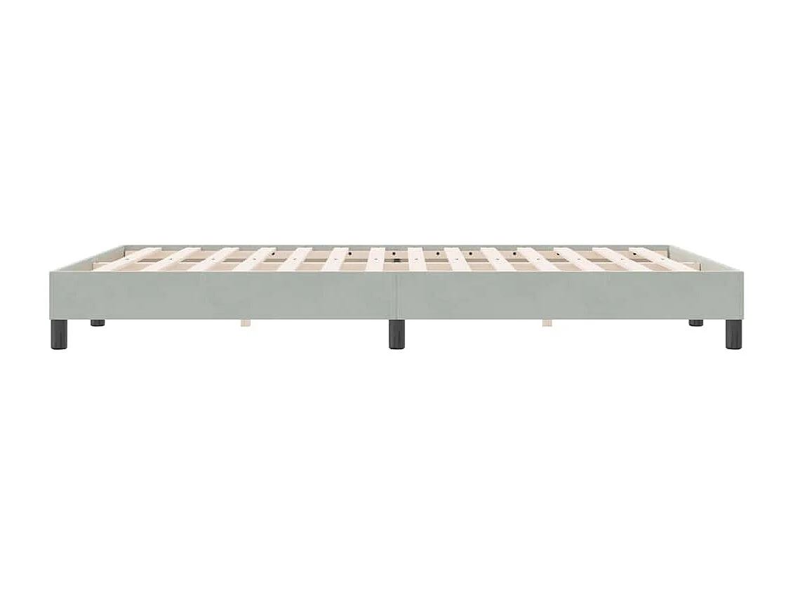 Cama com molas sem colchão 160x220 cm veludo cinzento-claro