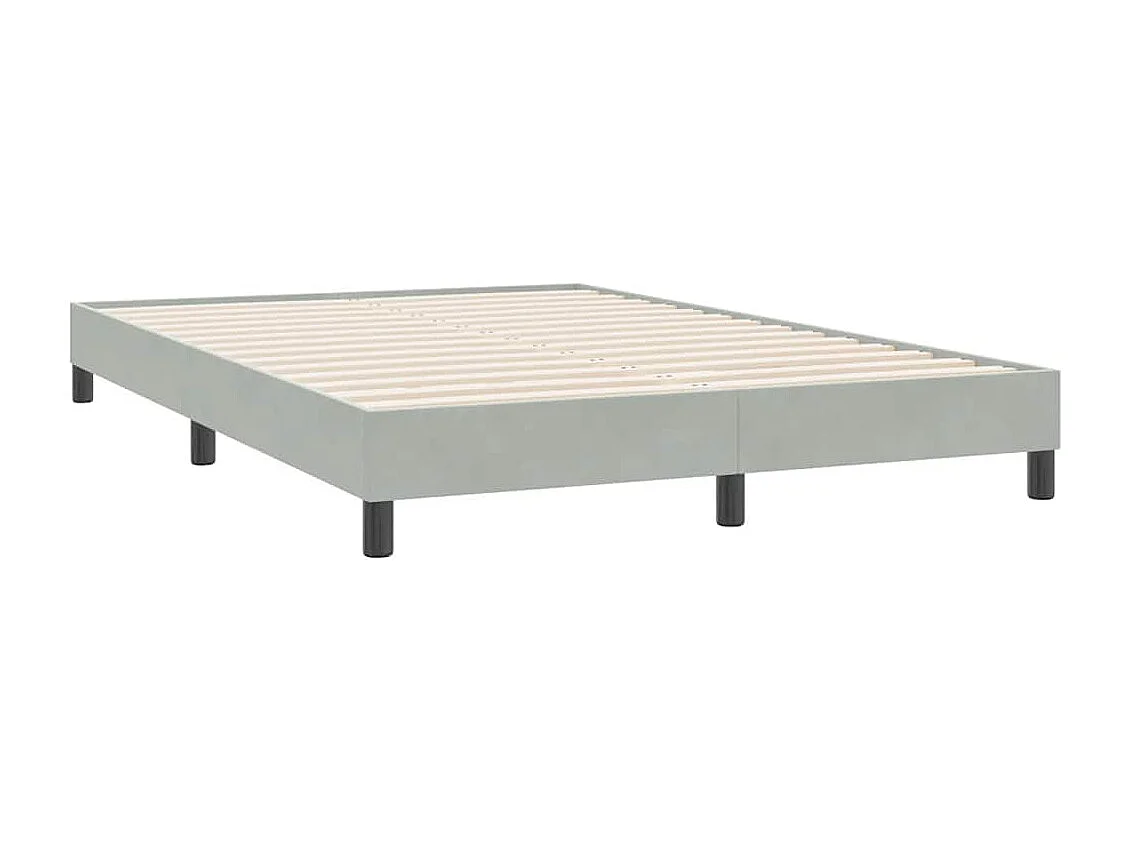 Cama com molas sem colchão 160x220 cm veludo cinzento-claro