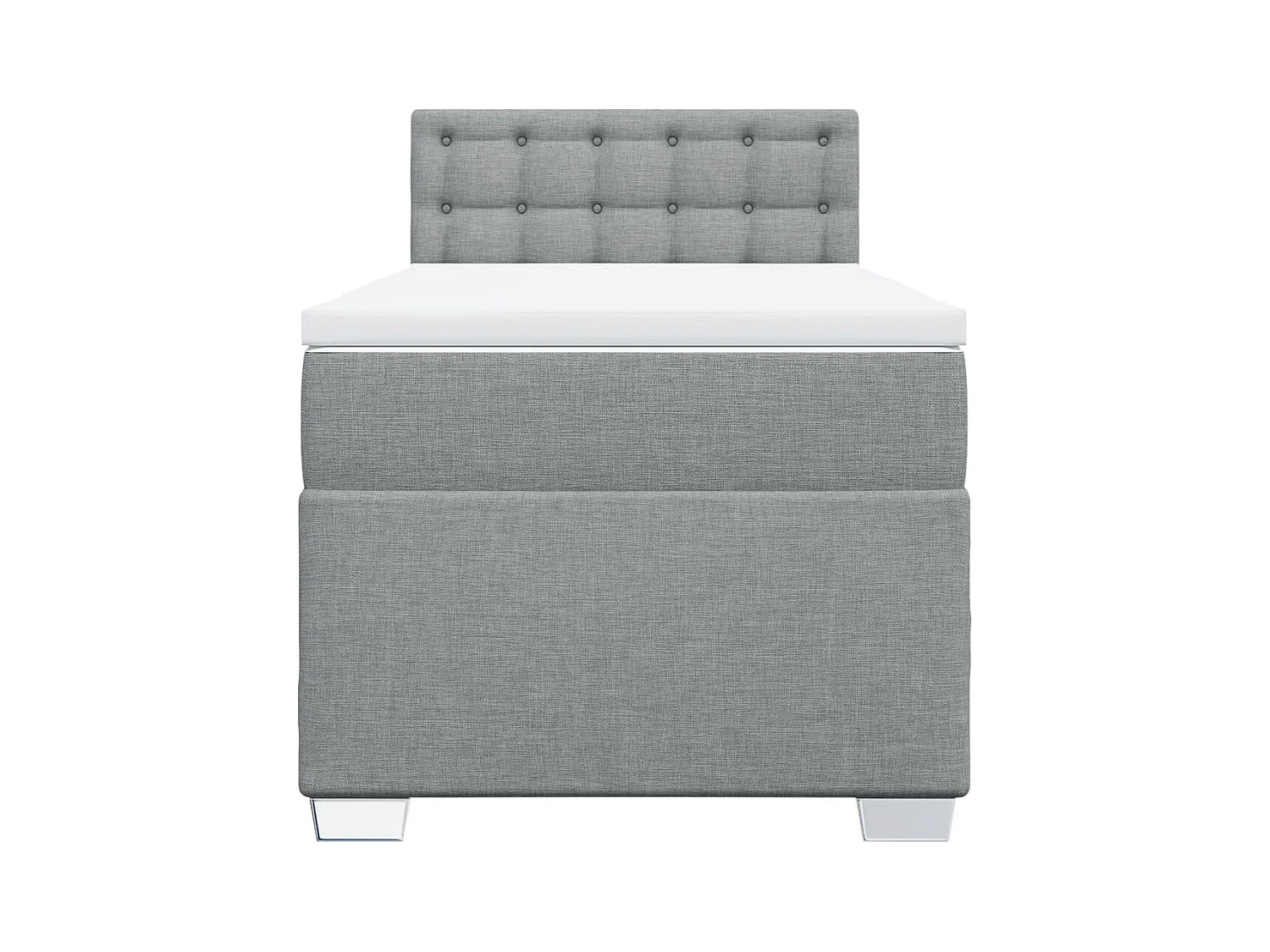 Giroletto a Molle con Materasso Grigio Chiaro100x200 cm Tessuto