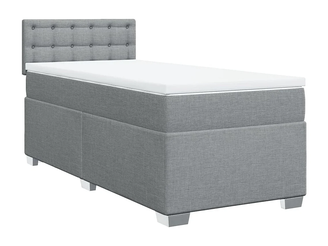 Sommier à lattes de lit avec matelas Gris clair 100x200cm Tissu