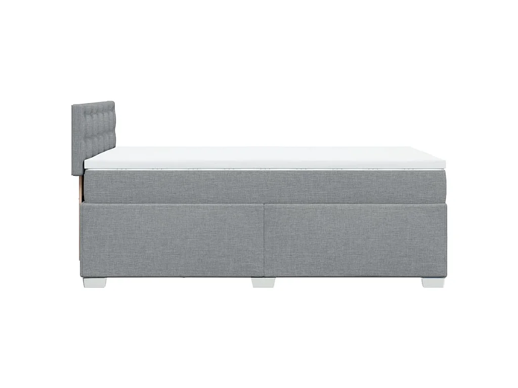 Cama com molas/colchão 100x200 cm tecido cinzento-claro