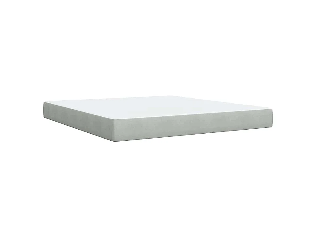 Cama box spring con colchón terciopelo gris claro 180x200 cm
