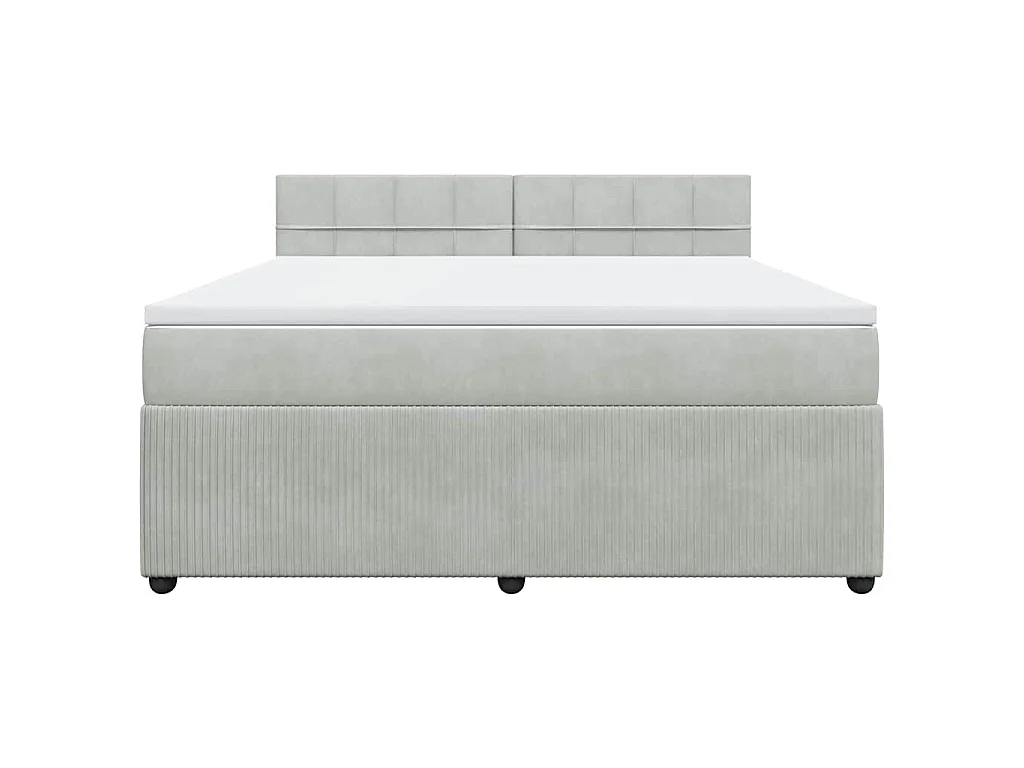 Boxspring met matras fluweel lichtgrijs 180x200 cm