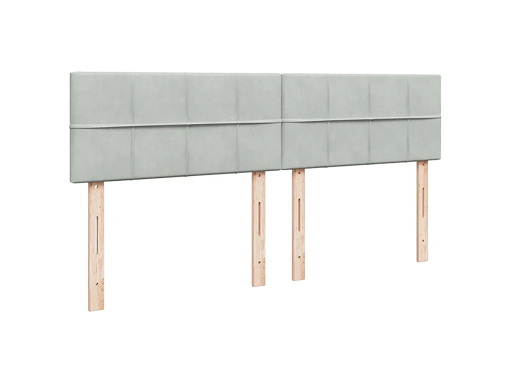 Boxspring met matras fluweel lichtgrijs 180x200 cm