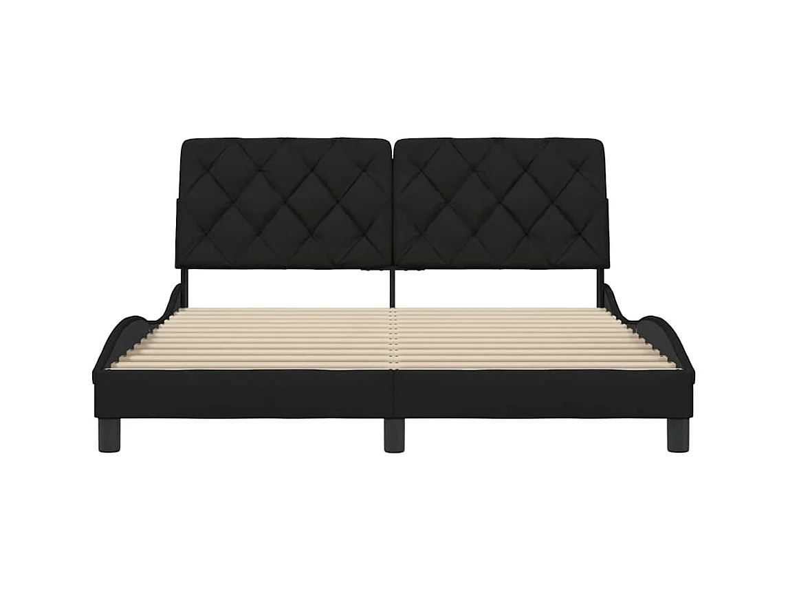 Bettgestell ohne Matratze Schwarz 160x200 cm Stoff