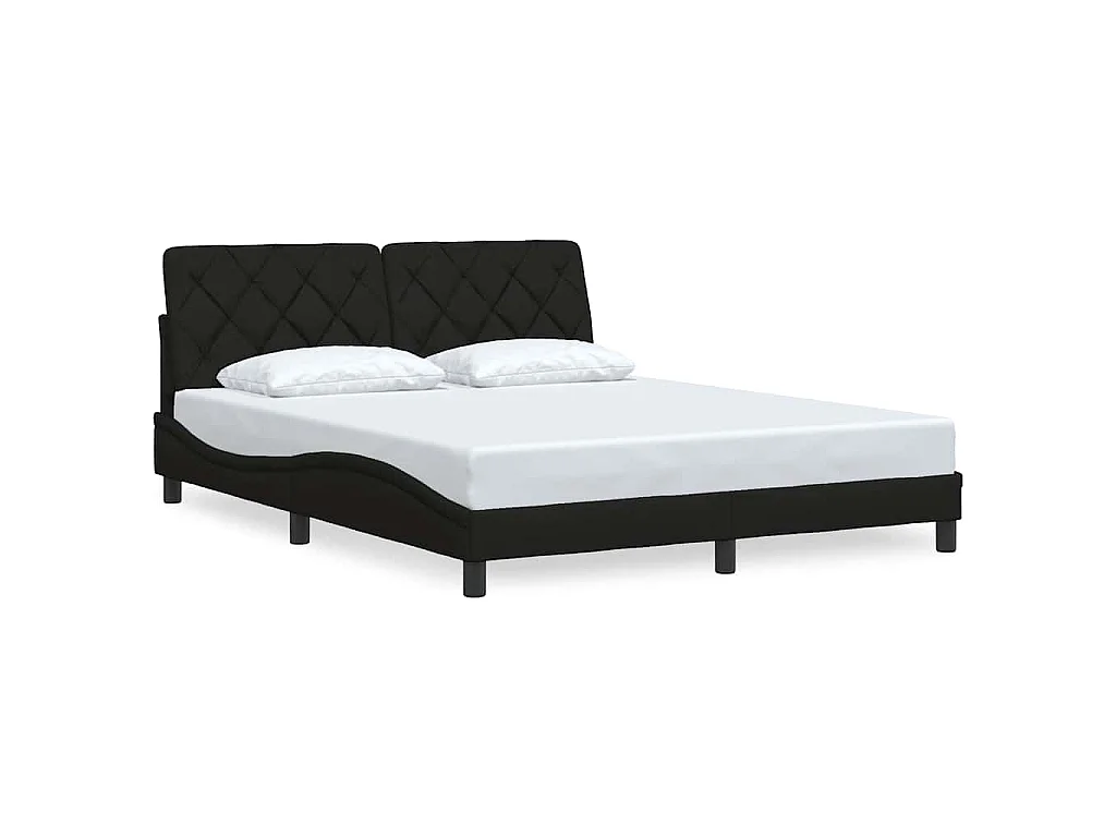 Cadre de lit sans matelas noir 160x200 cm tissu