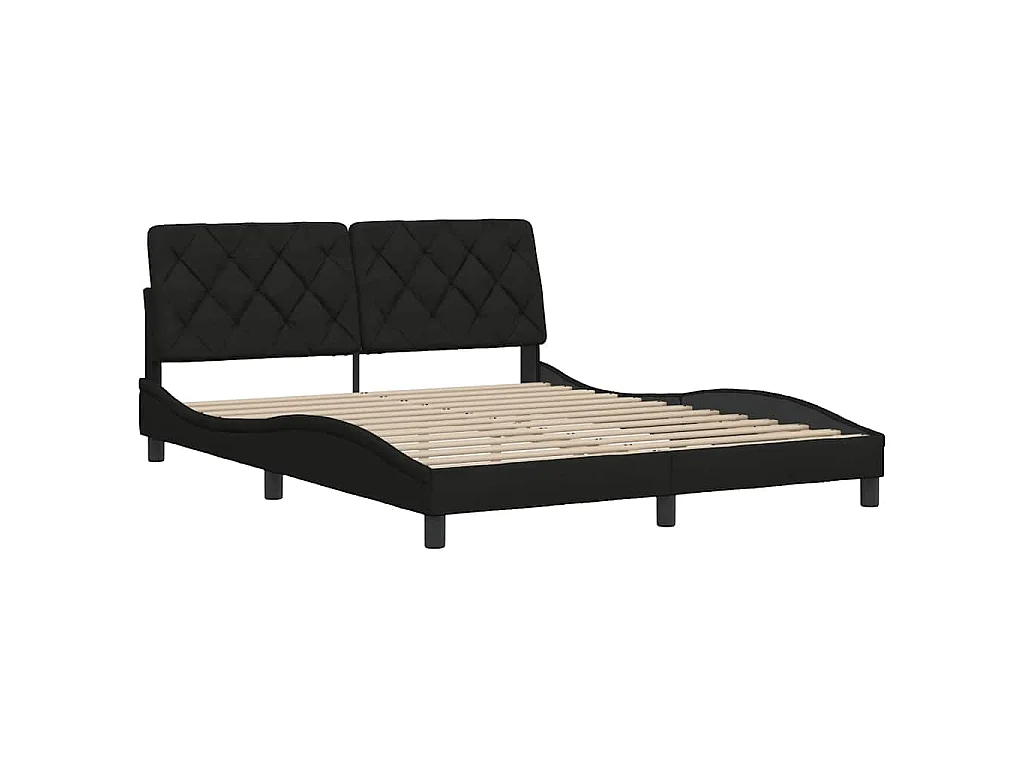 Cadre de lit sans matelas noir 160x200 cm tissu