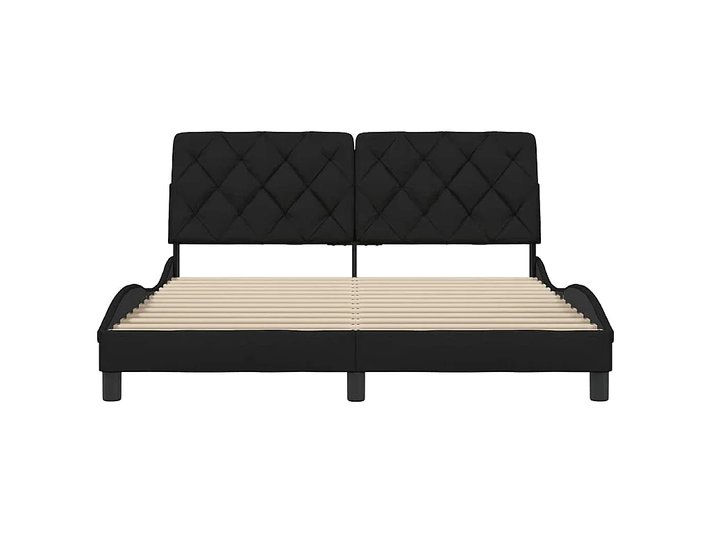 Cadre de lit sans matelas noir 160x200 cm tissu