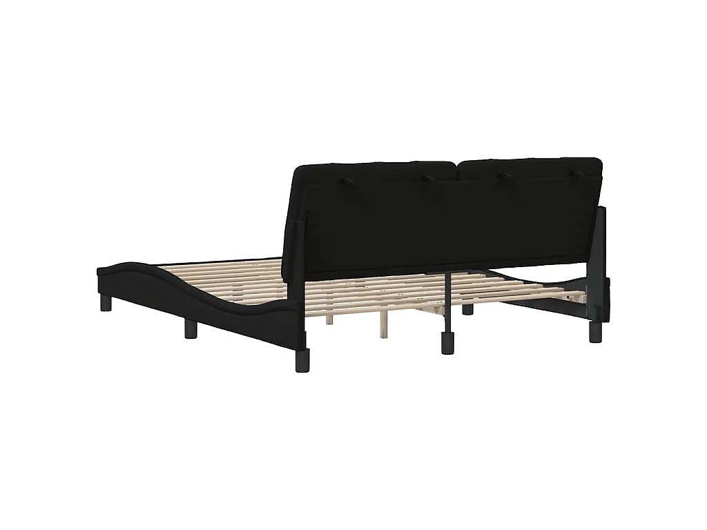 Cadre de lit sans matelas noir 160x200 cm tissu