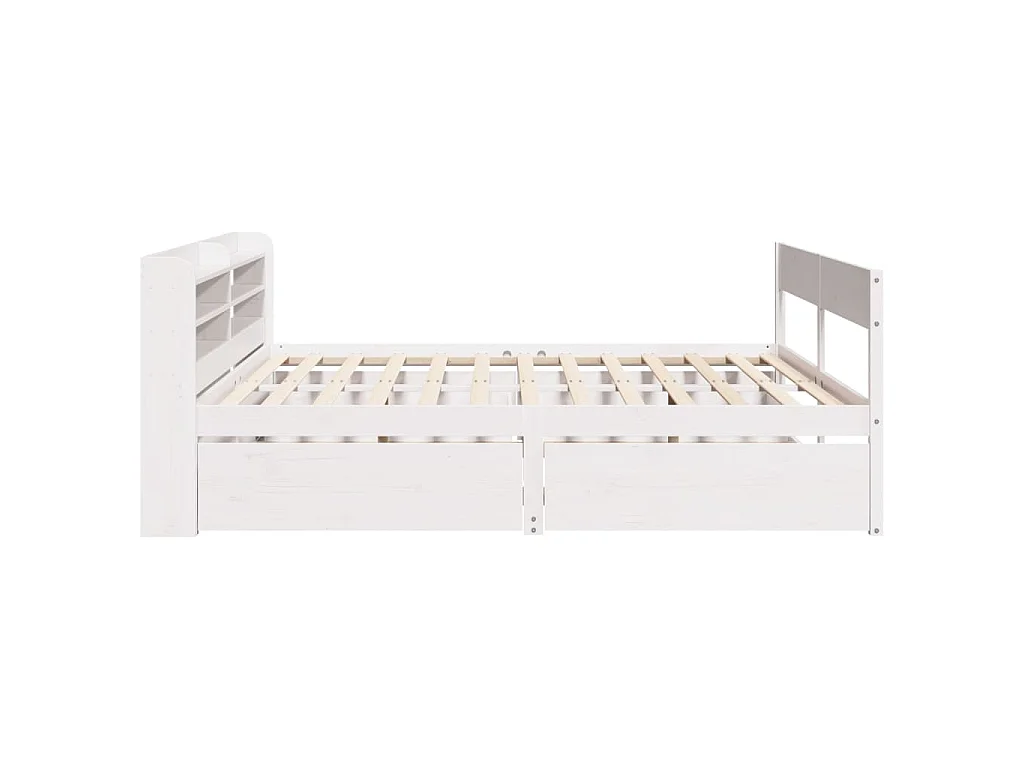 Massivholzbett ohne Matratze Weiß 160x200 Kiefernholz
