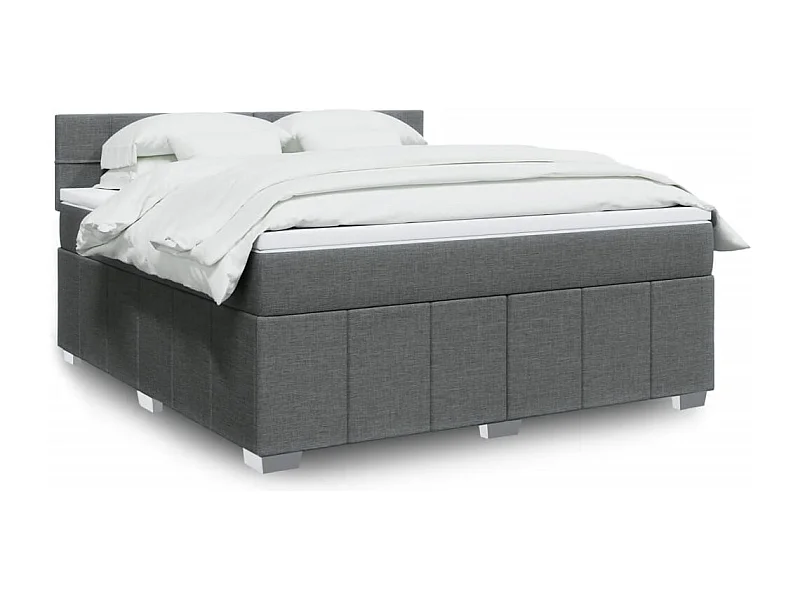 Boxspringbett mit Matratze Dunkelgrau 180x200 cm Stoff