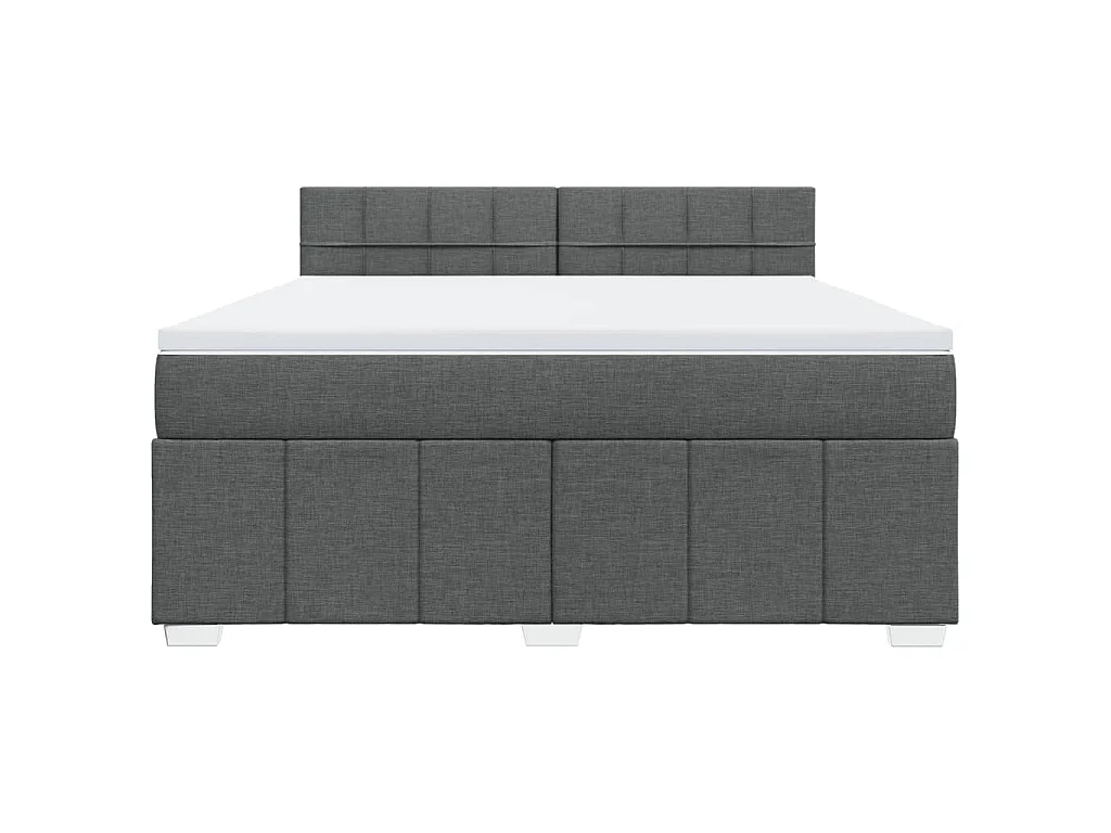 Sommier à lattes de lit avec matelas Gris foncé 180x200cm Tissu