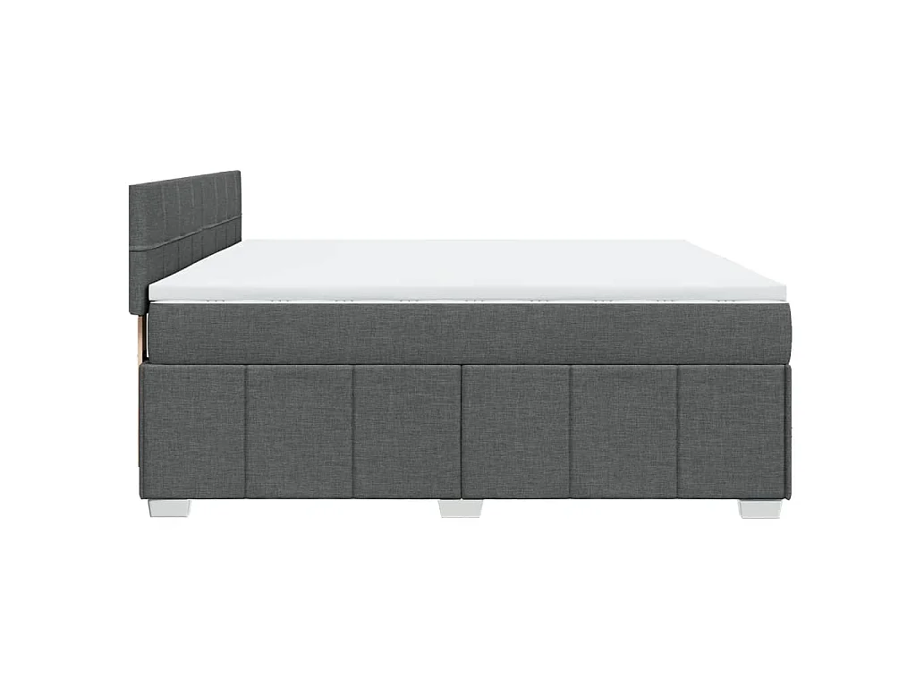 Sommier à lattes de lit avec matelas Gris foncé 180x200cm Tissu