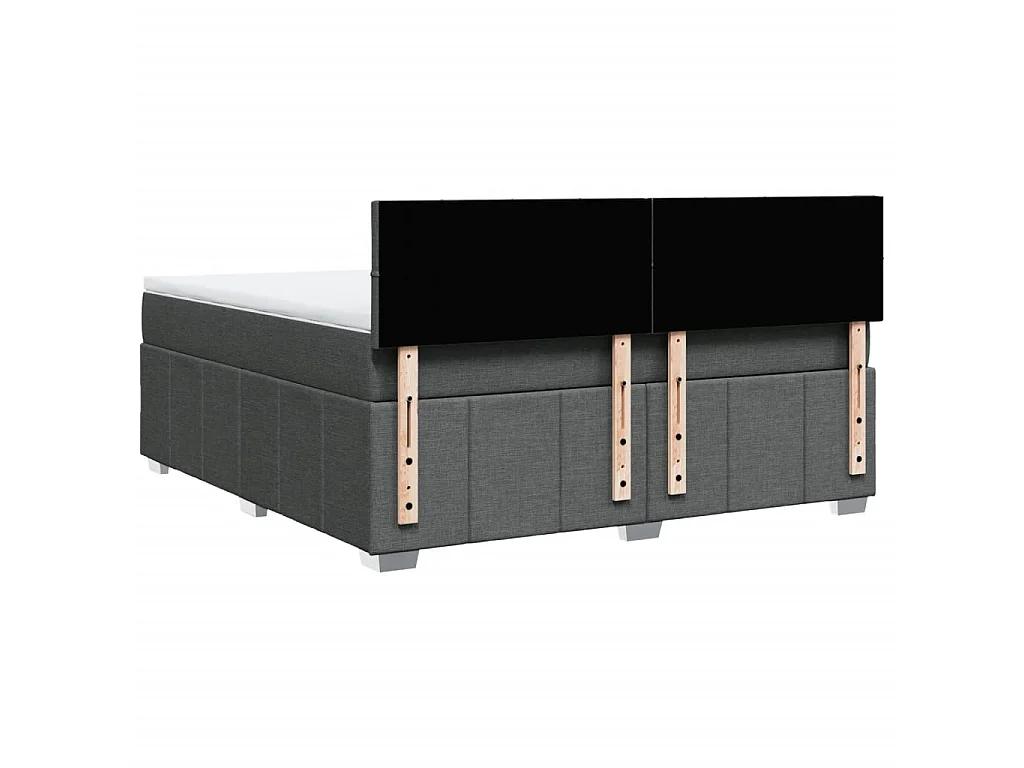 Sommier à lattes de lit avec matelas Gris foncé 180x200cm Tissu