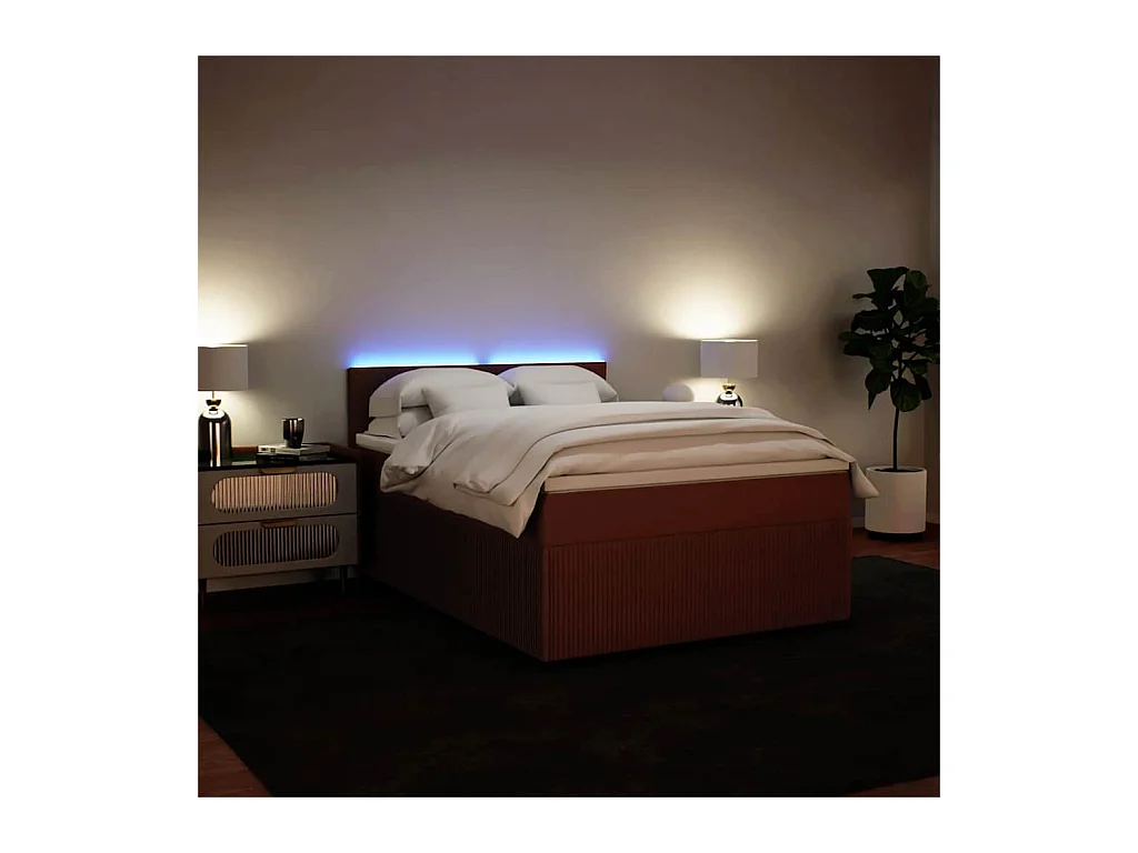 Sommier à lattes de lit avec matelas Rose 140x200 cm Velours