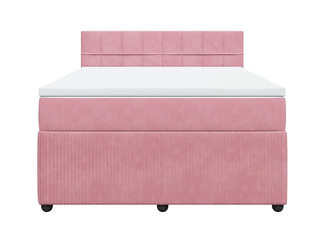 Sommier à lattes de lit avec matelas Rose 140x200 cm Velours