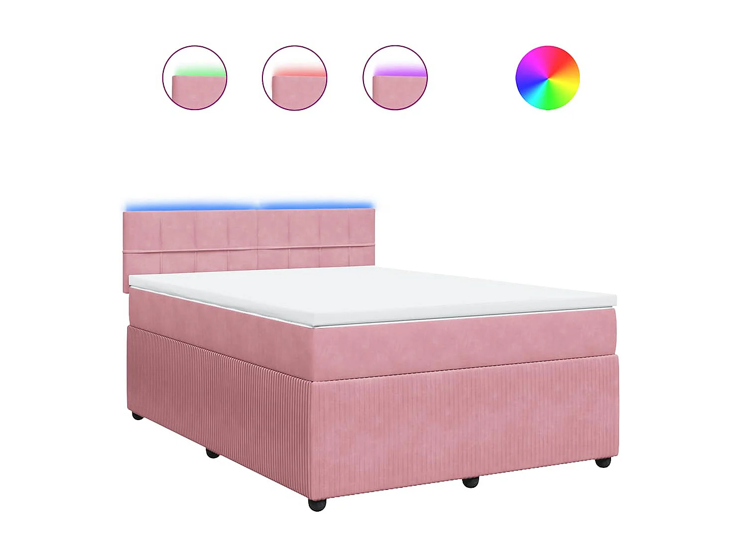 Boxspringbett mit Matratze Rosa 140x200 cm Samt