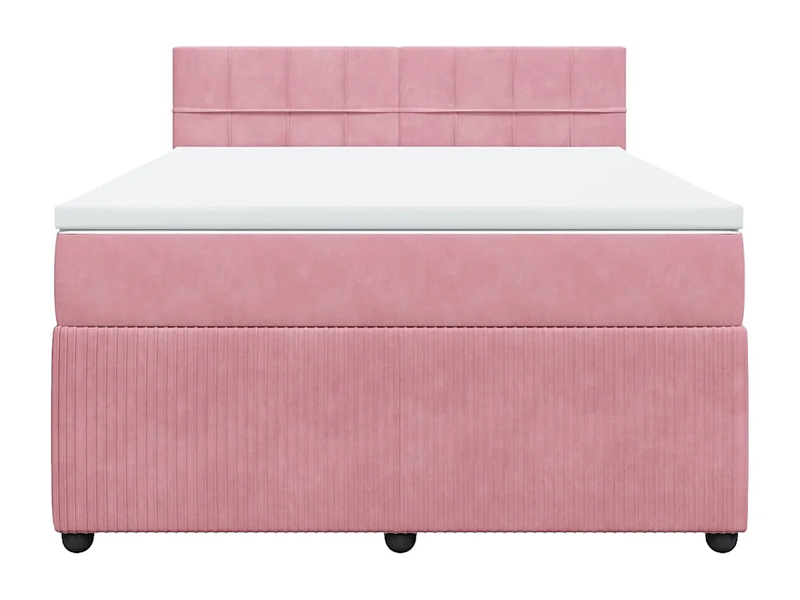 Boxspringbett mit Matratze Rosa 140x200 cm Samt
