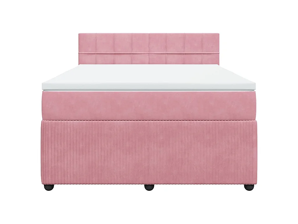 Cama com molas/colchão 140x200 cm veludo rosa