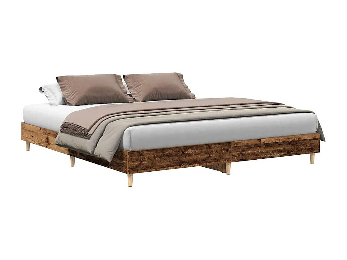 Cadre de lit sans matelas vieux bois 180x200 cm bois ingénierie