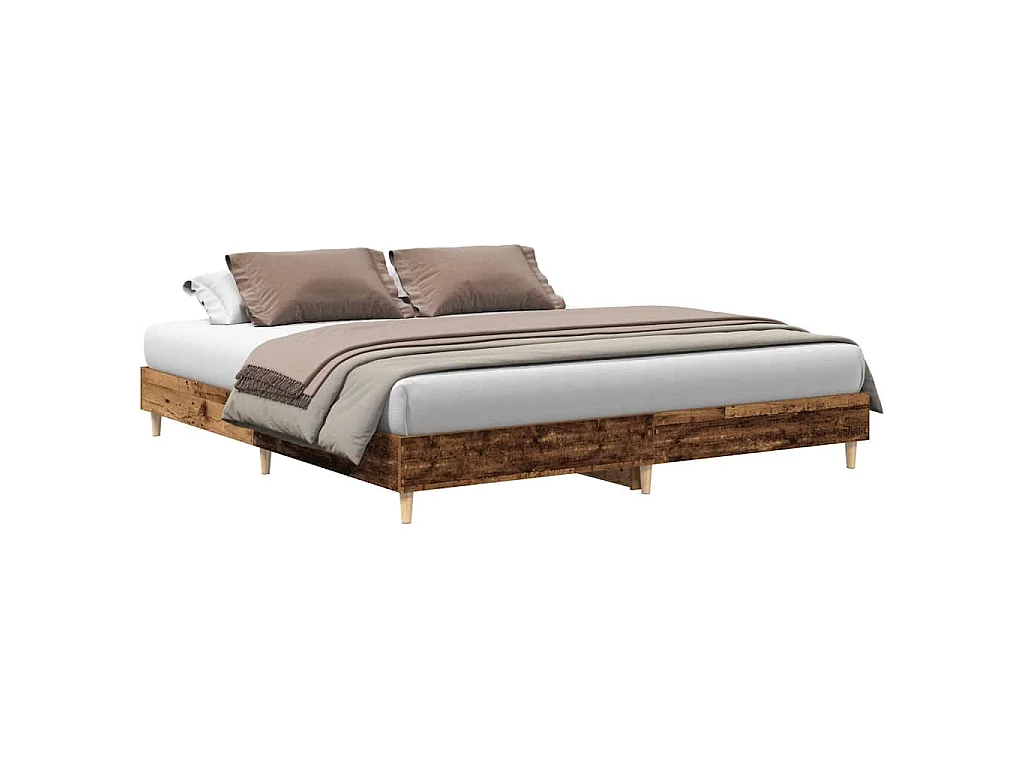 Cadre de lit sans matelas vieux bois 180x200 cm bois ingénierie