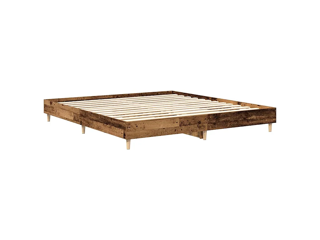 Cadre de lit sans matelas vieux bois 180x200 cm bois ingénierie
