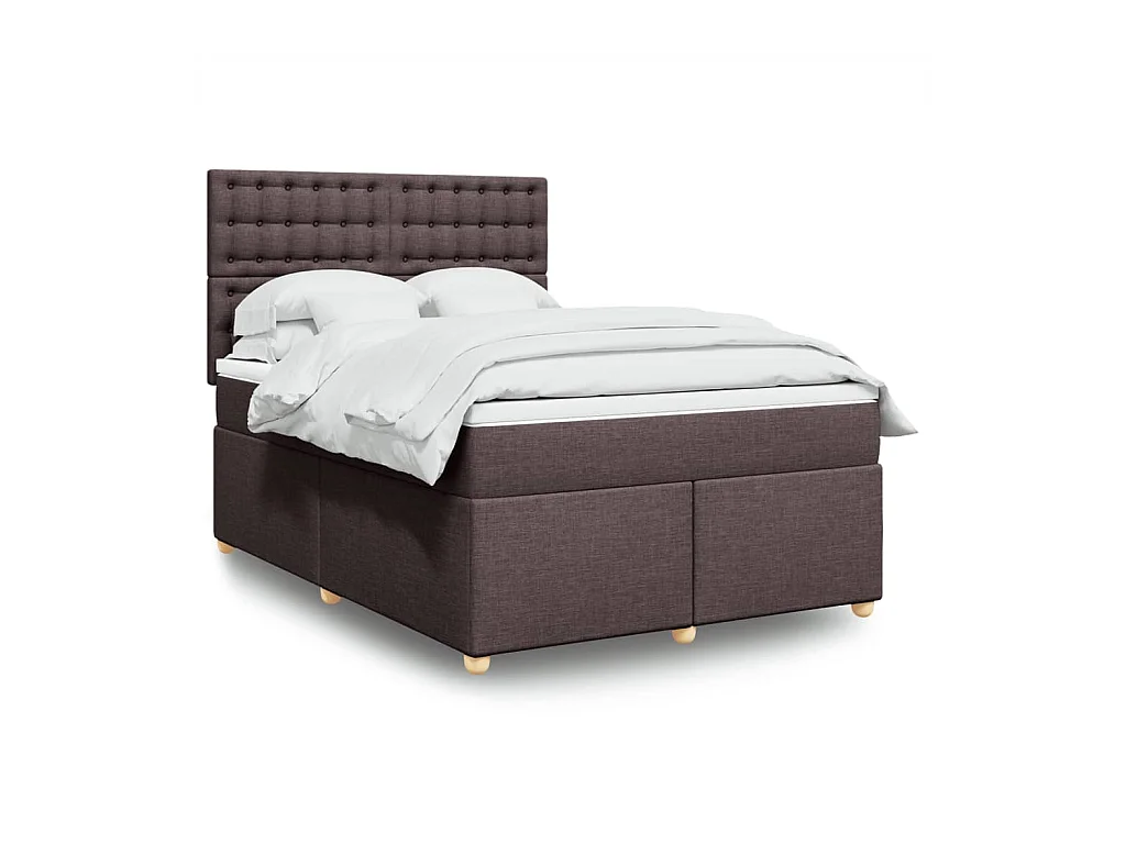 Boxspringbett mit Matratze Dunkelbraun 160x200 cm Stoff