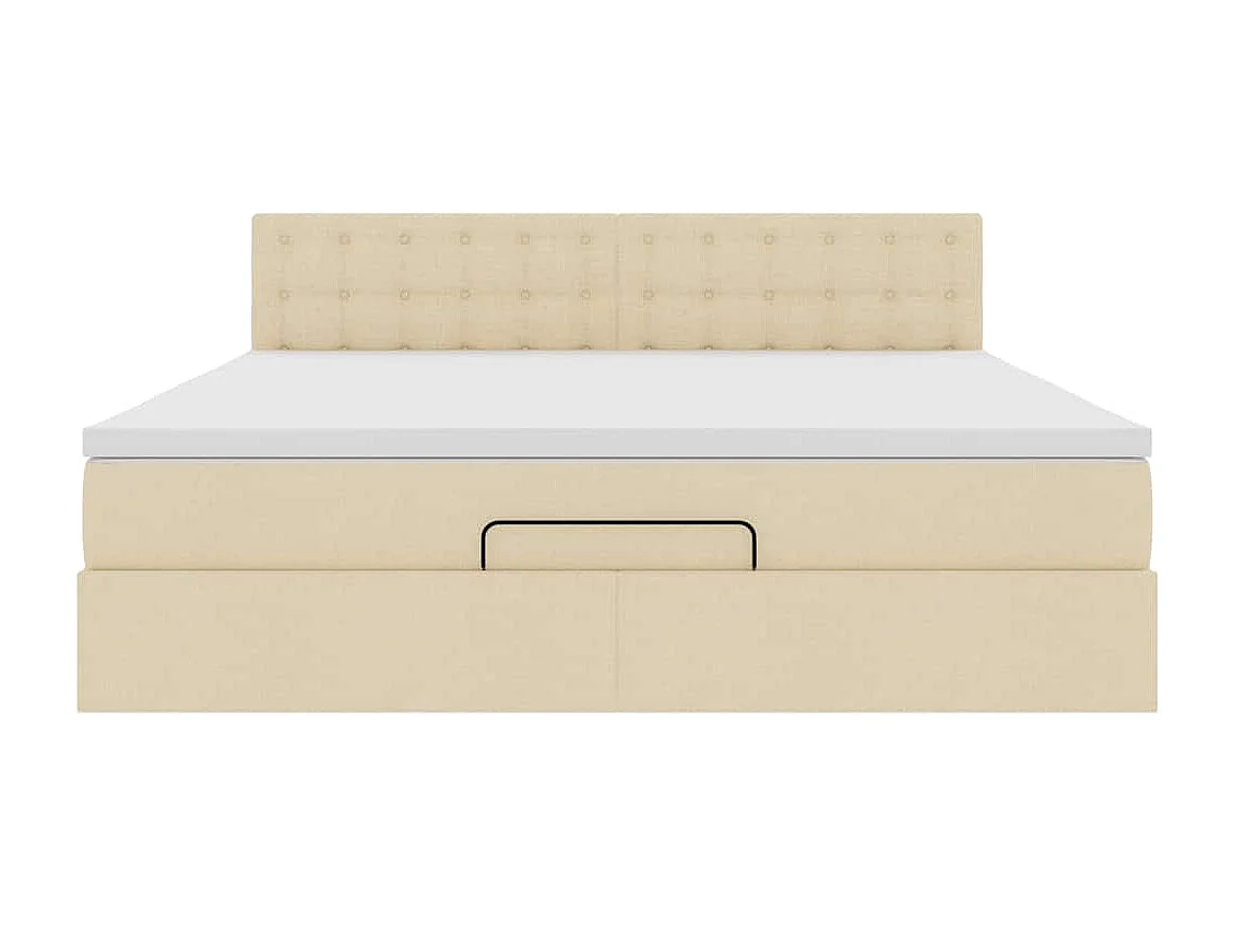 Ottoman-Bett mit Matratze Creme 160x200 cm Stoff